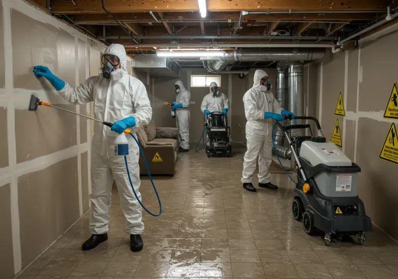 Basement Moisture Removal and Structural Drying process in Nash, TX